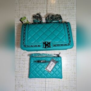 New Badgley Mischka Green Crossbody & Wristlet Set